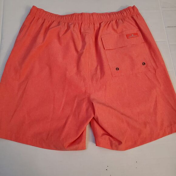 RFT Rainforest Men's Mesh Lined Solid Swim Trunk, Spicy Orange, S msrp $69 - Picture 3 of 6